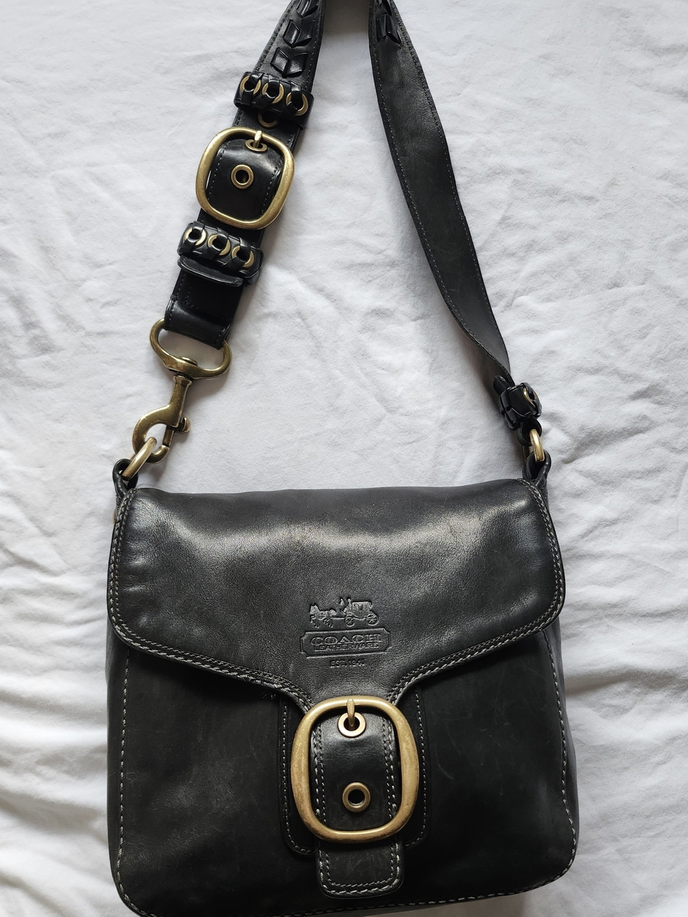 Vintage Coach Bleeker Legacy Tattersall Flap Shoulder Bag